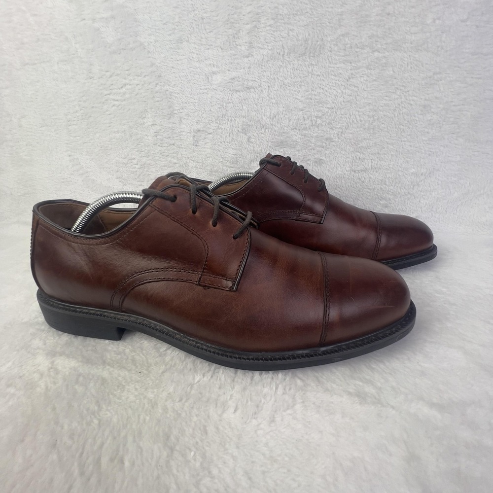 Johnston & Murphy XC4 Shoes Mens 10W Brown Leather Cap Toe Derby Dress Oxfords
